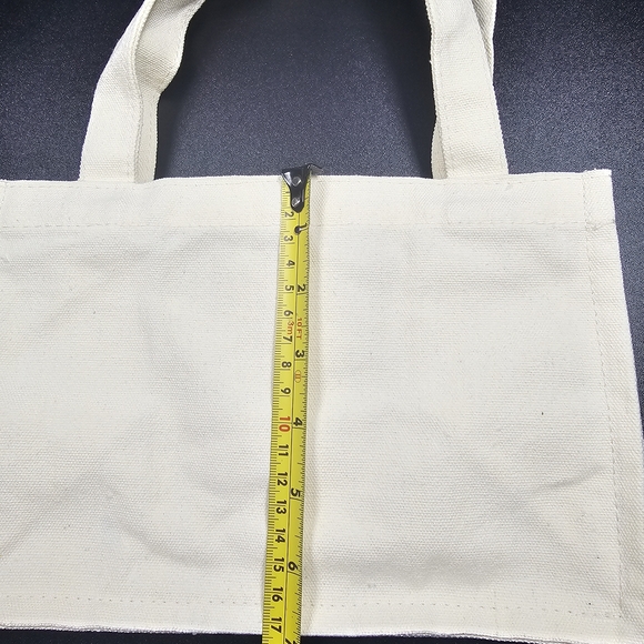 Set of Three Cream Canvas Tote Bags - Picture 5 of 5